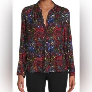 Zadig & Voltaire | glam rock blouse long sleeve pullover artsy boho abstract (s)